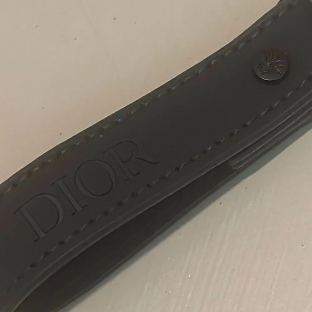 Dior GWP Wristlet Strap Keychain Black Debossed Logo Loop Minimalist Luxury NEW